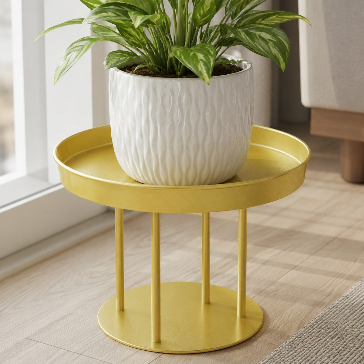 Gold Metal Plant Stand Set of 4