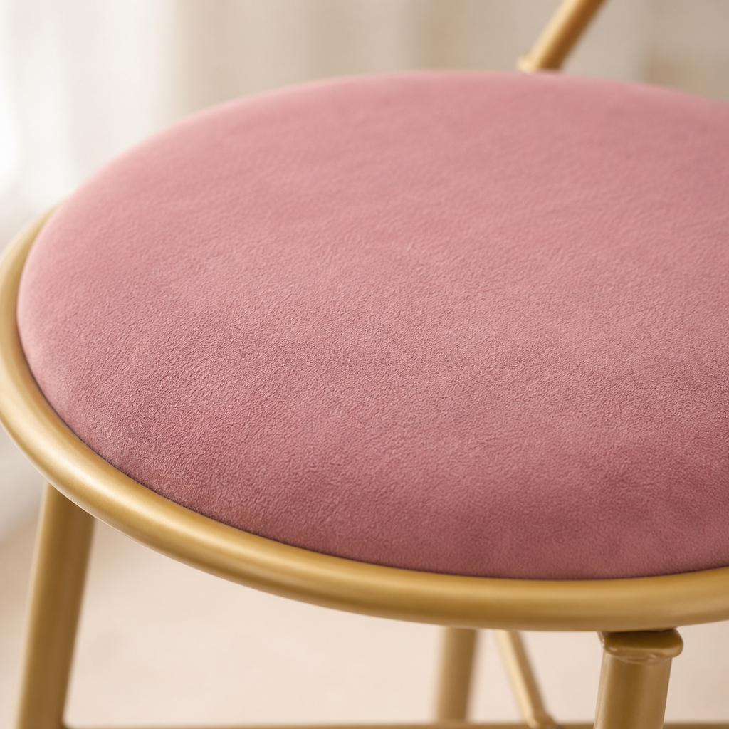 Gold Butterfly-Back Velvet Vanity Chair