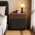 Narrow Two-Tone Walnut Nightstand
