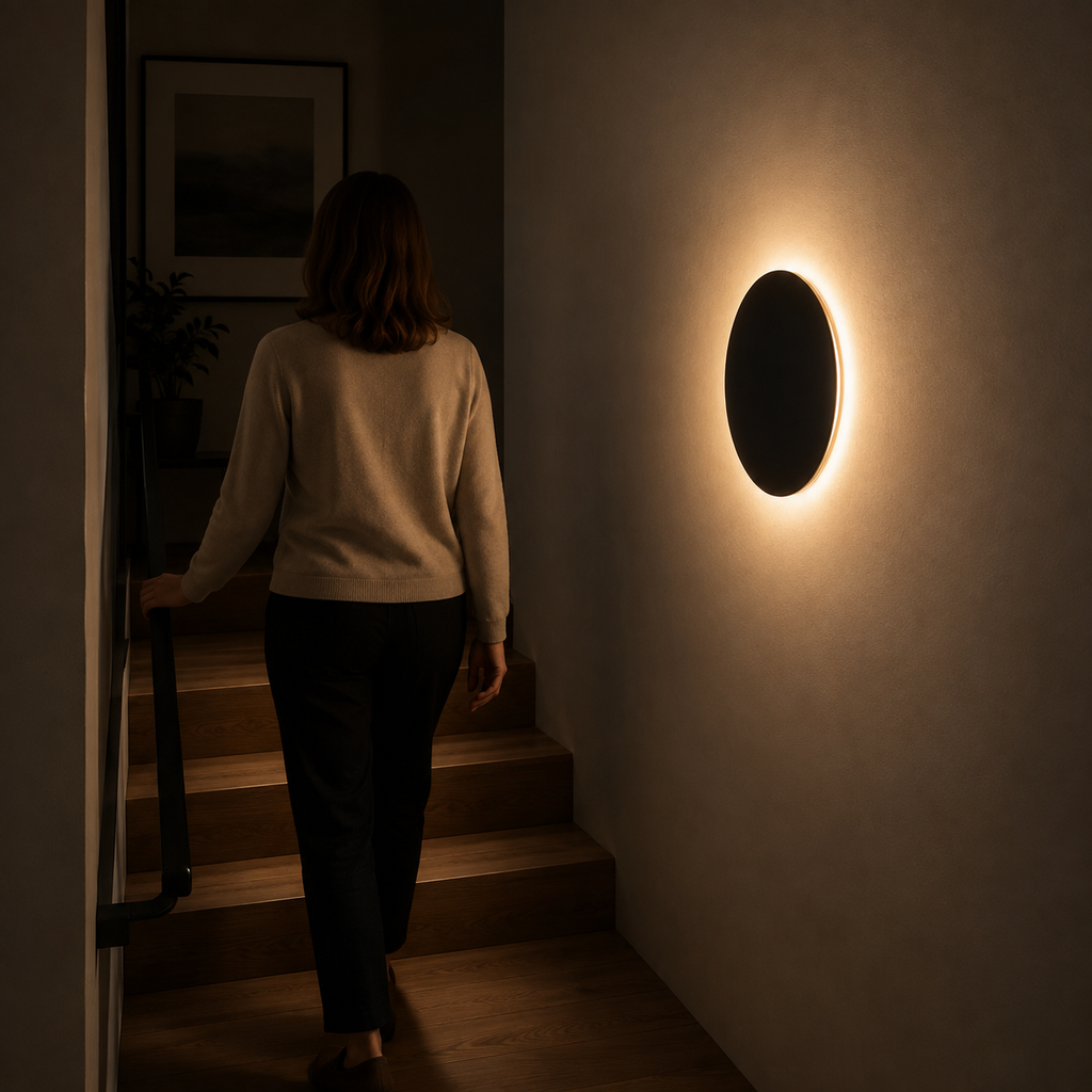 Backlit Halo Disc Touch Wall Sconce