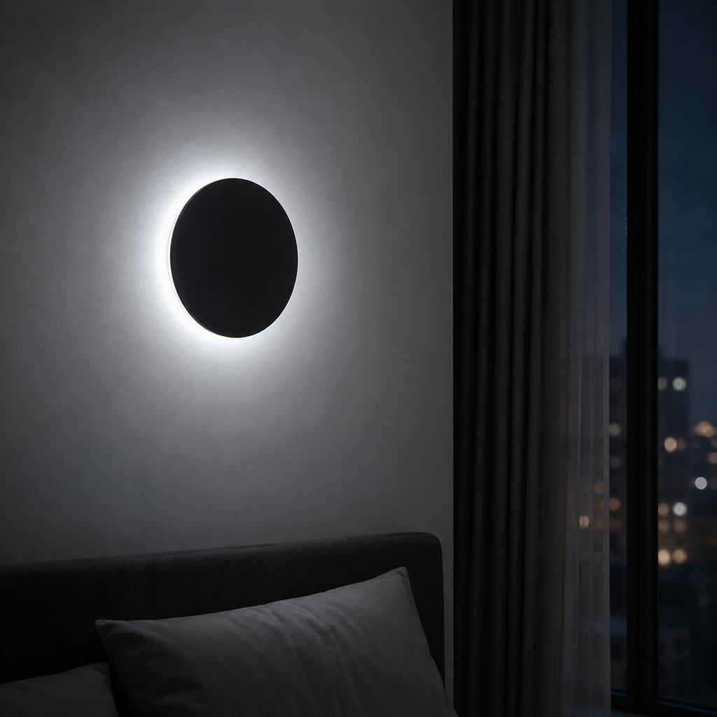 Backlit Halo Disc Touch Wall Sconce