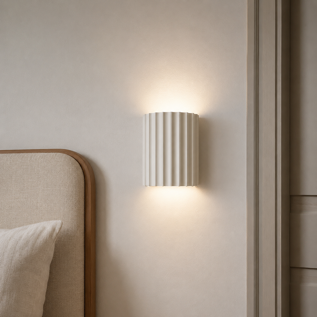 Fluted Resin Up-Down Wall Sconce