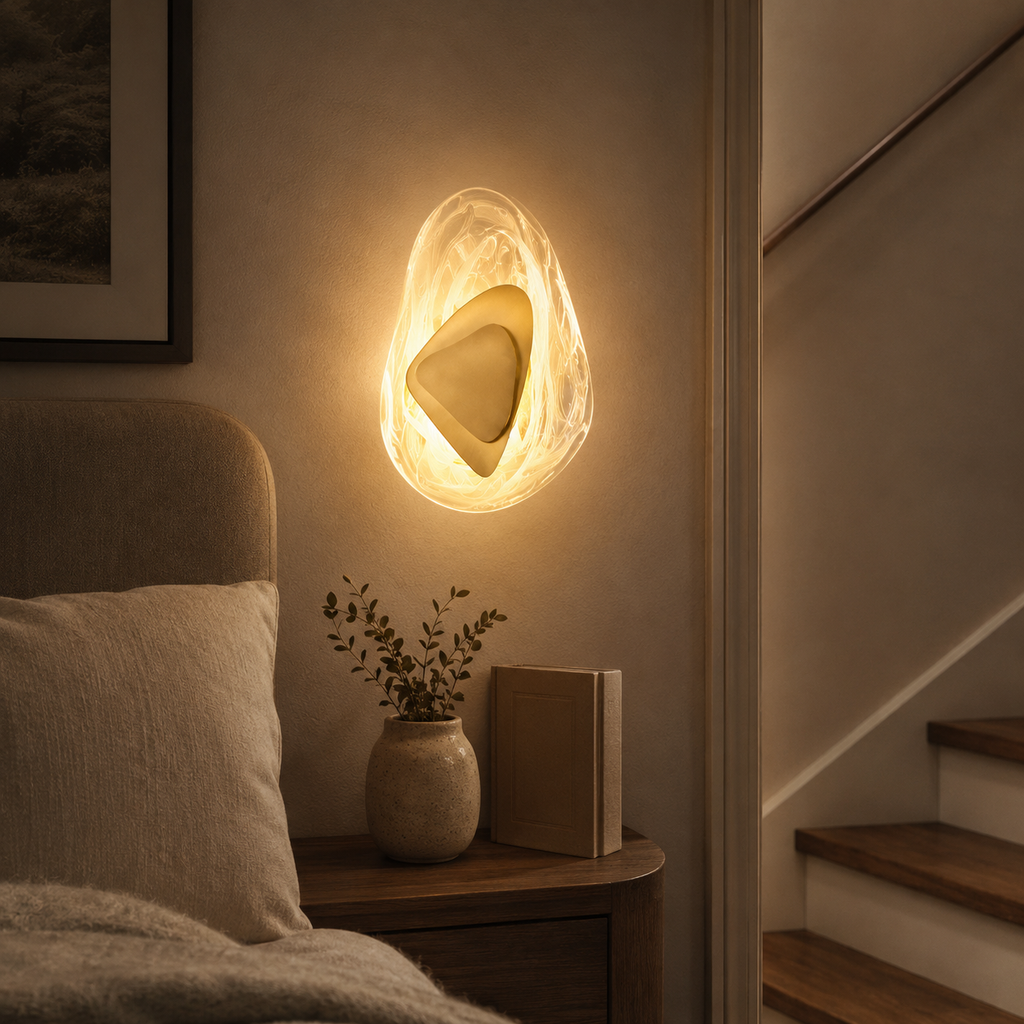 Wabi-Sabi Pebble Glass Wall Sconce