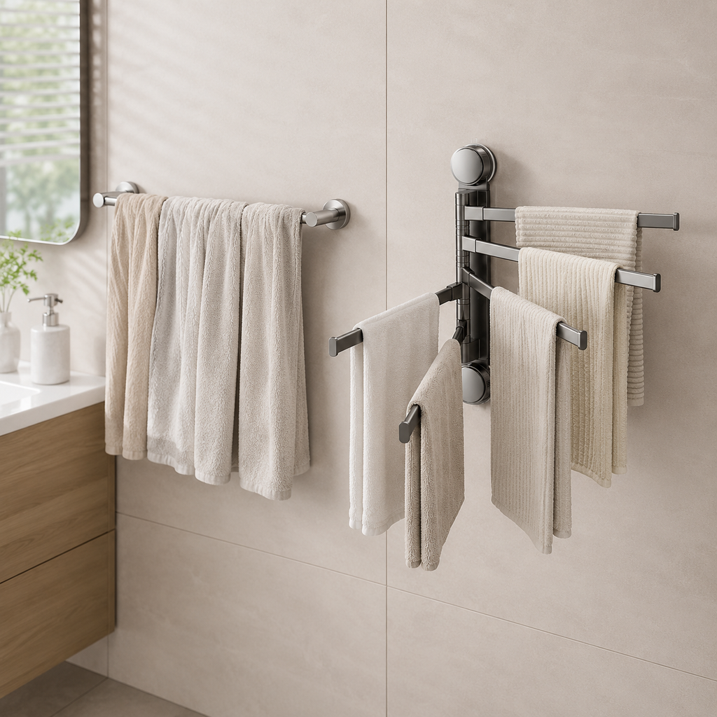 Rotating Suction-Cup Towel Rack