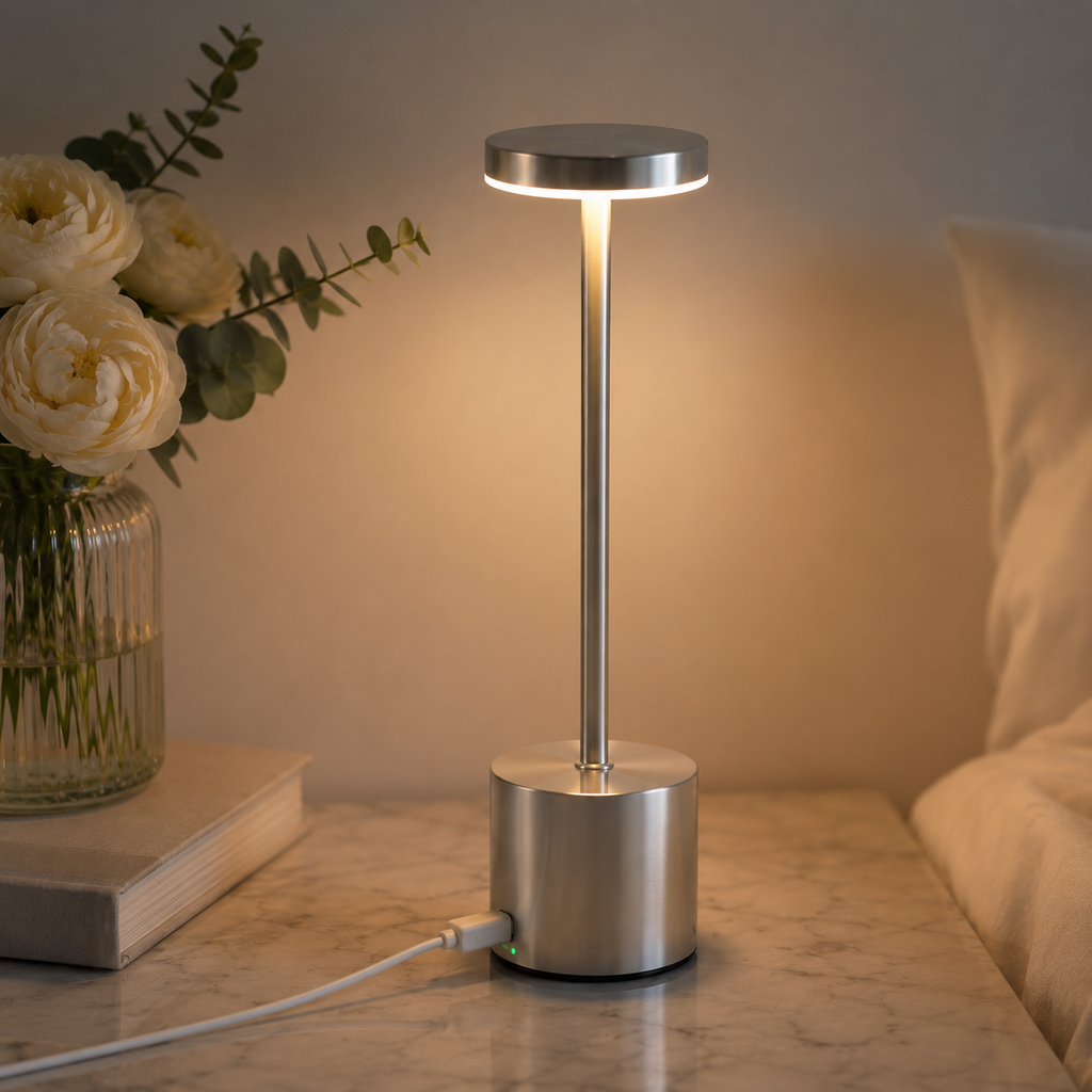 Cordless Metal Touch Table Lamp