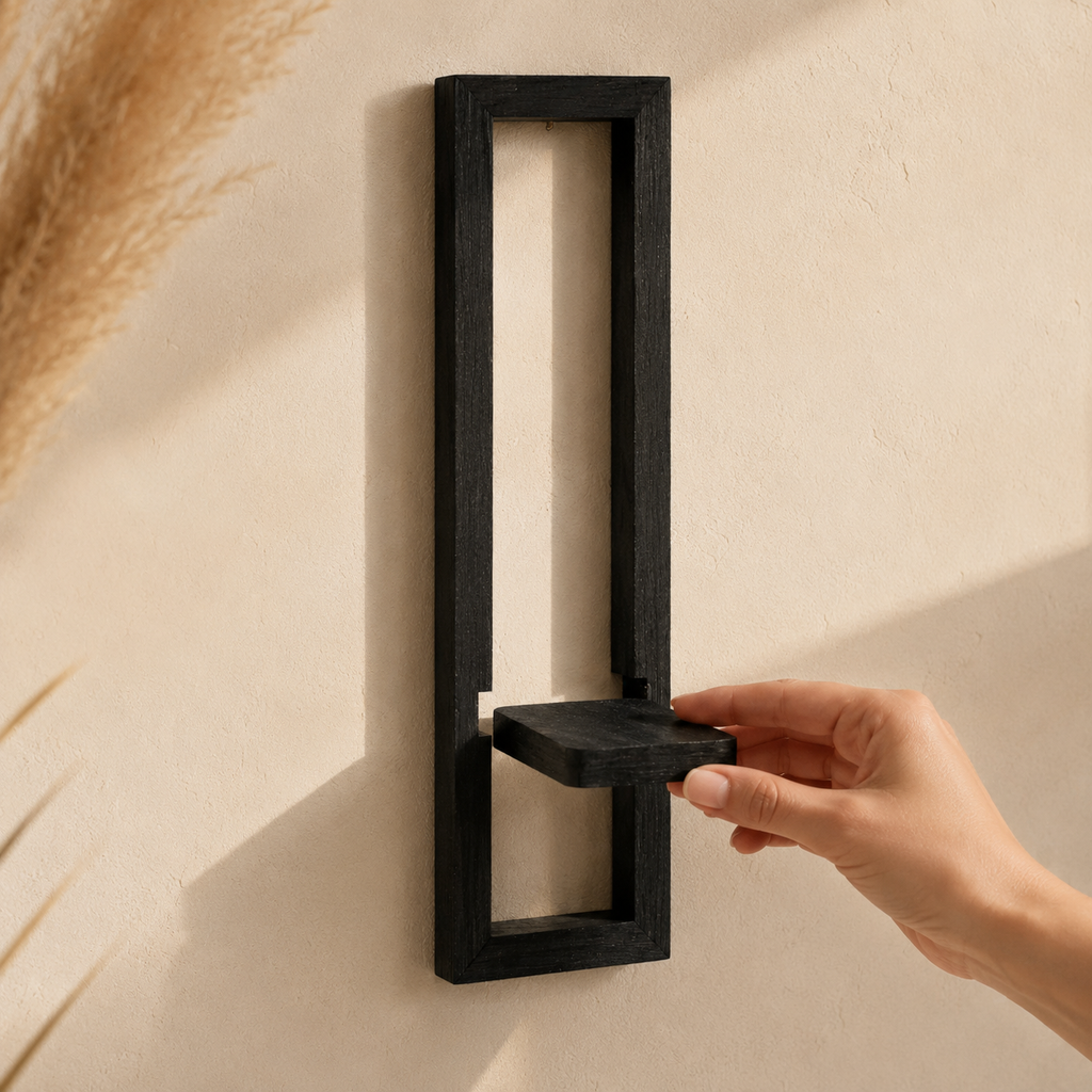 Black Open-Frame Candle Wall Sconces, Set of 2