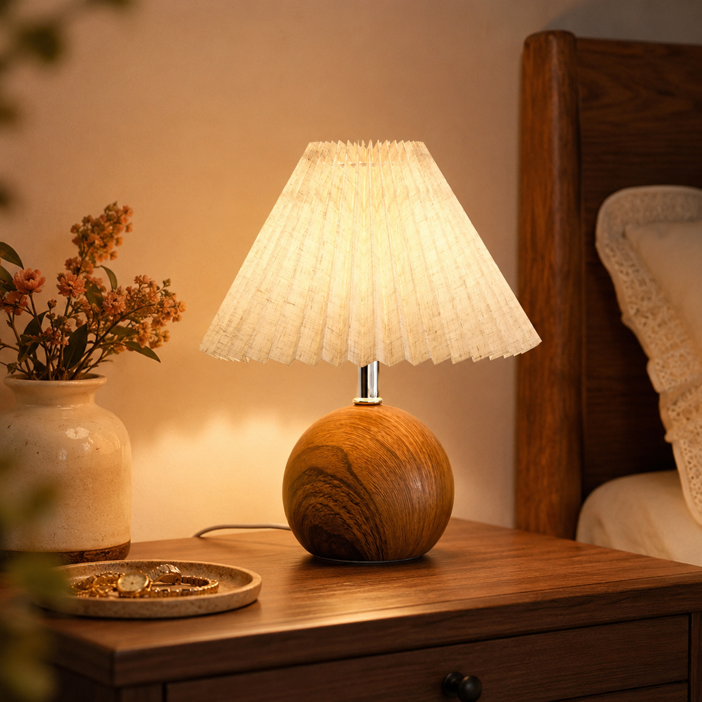Vintage Pleated Table Lamp