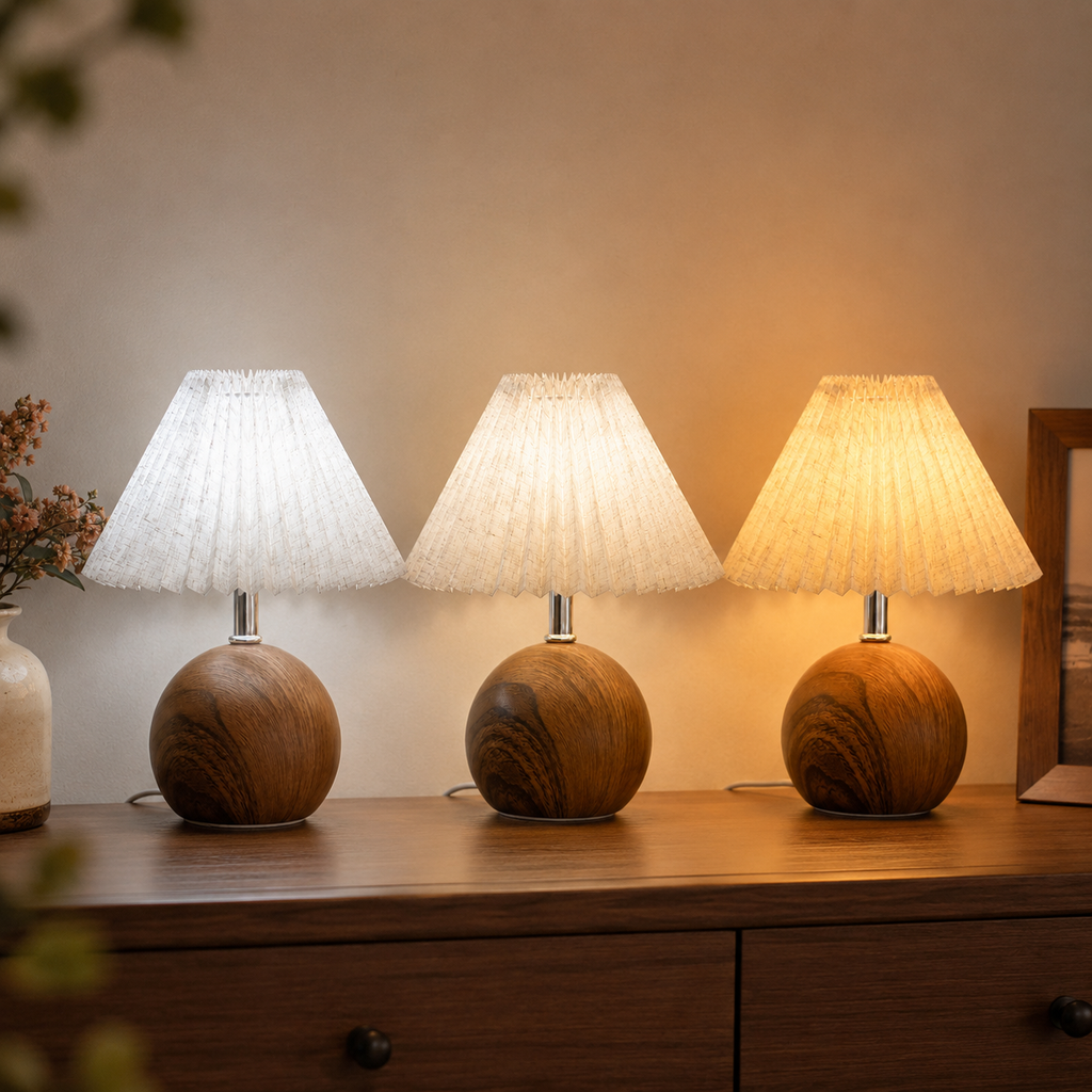 Vintage Pleated Table Lamp