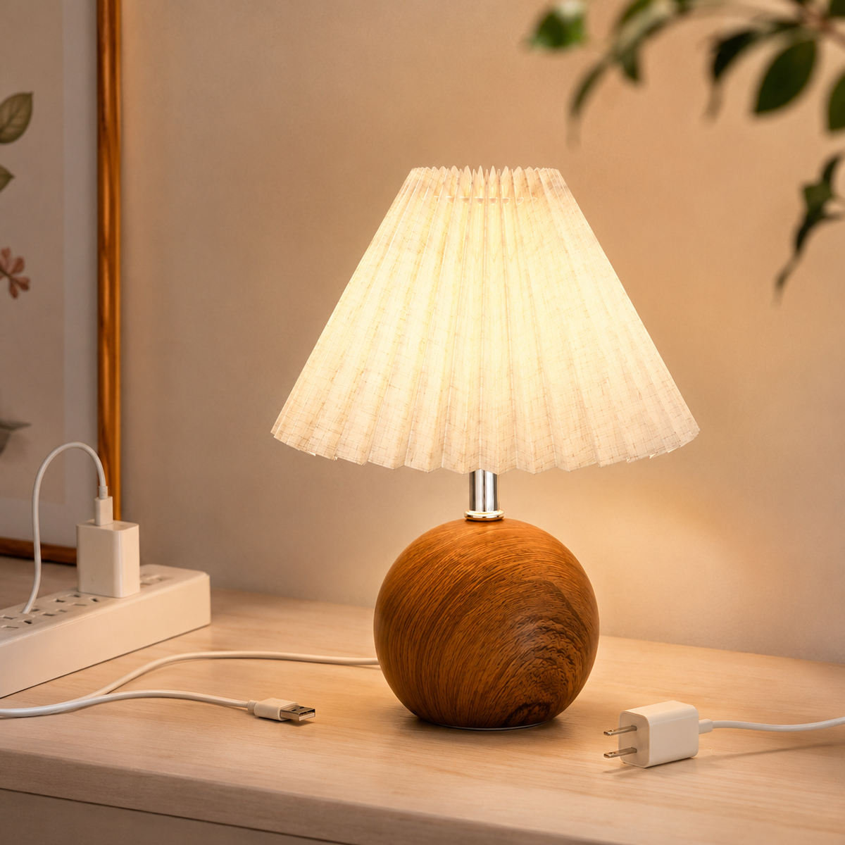 Vintage Pleated Table Lamp