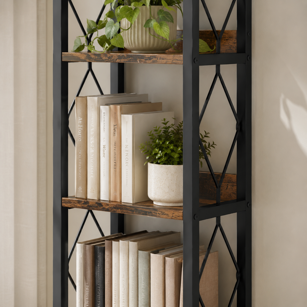 7-Tier Tall Narrow Bookshelf