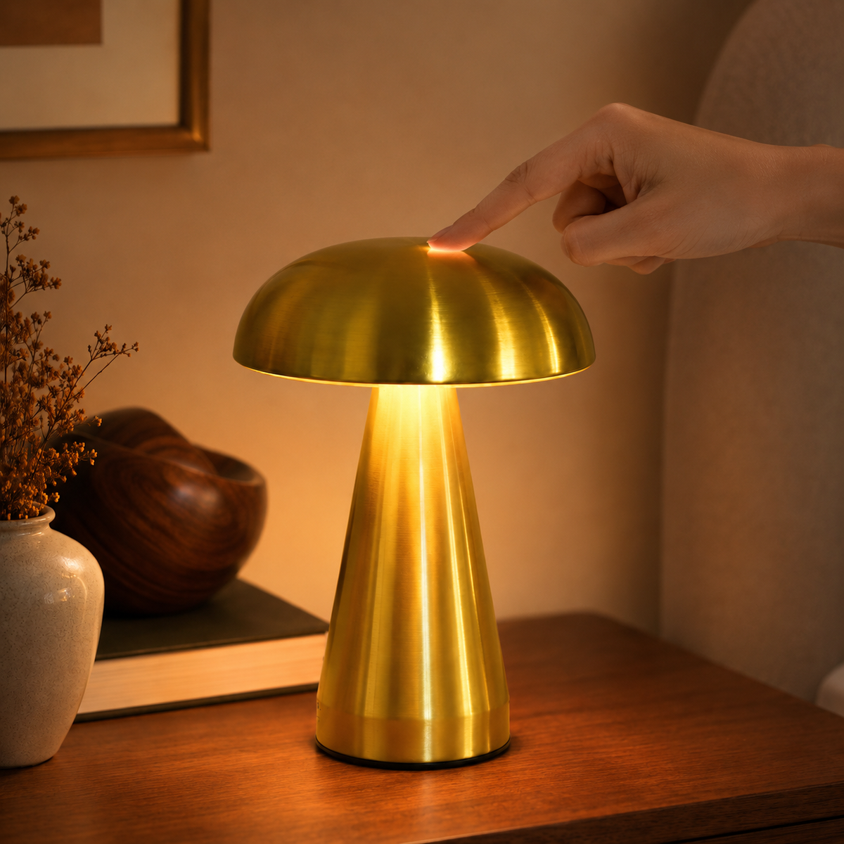Rechargeable Mushroom Touch Lamp