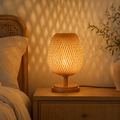 Hand-Woven Rattan Table Lamp