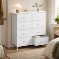 8-Drawer Fabric Dresser with Wood Top