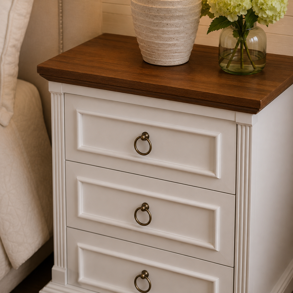 Farmhouse Nightstand Set with Charging Station