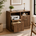 Fluted Walnut File Cabinet
