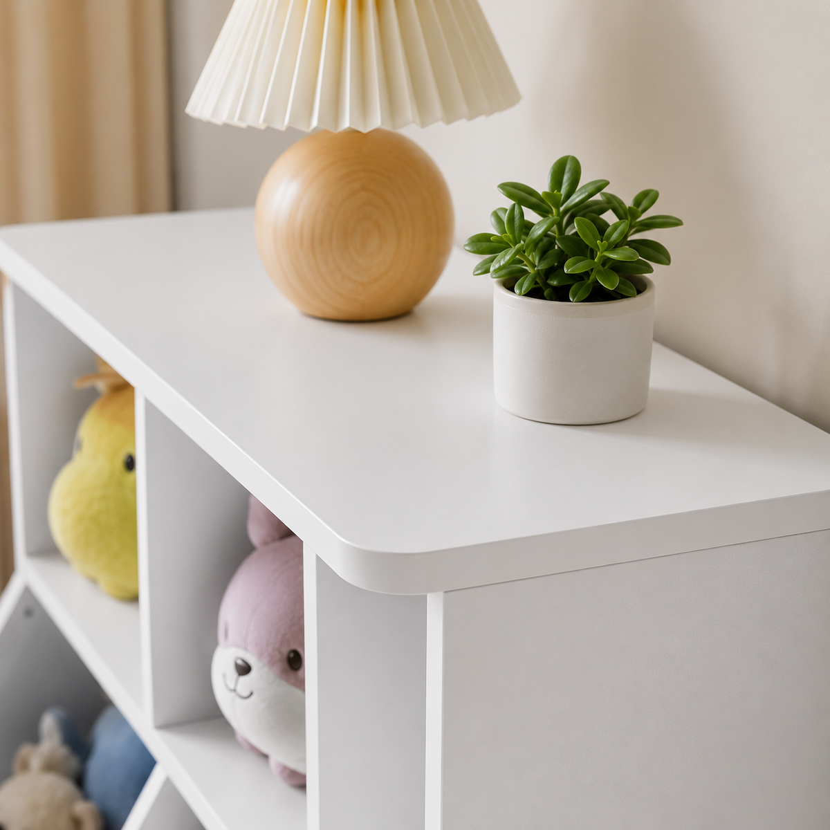 3-Cubby Kids Bookshelf with 2 Toy Bins