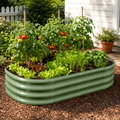 Oval Galvanized Metal Raised Garden Bed