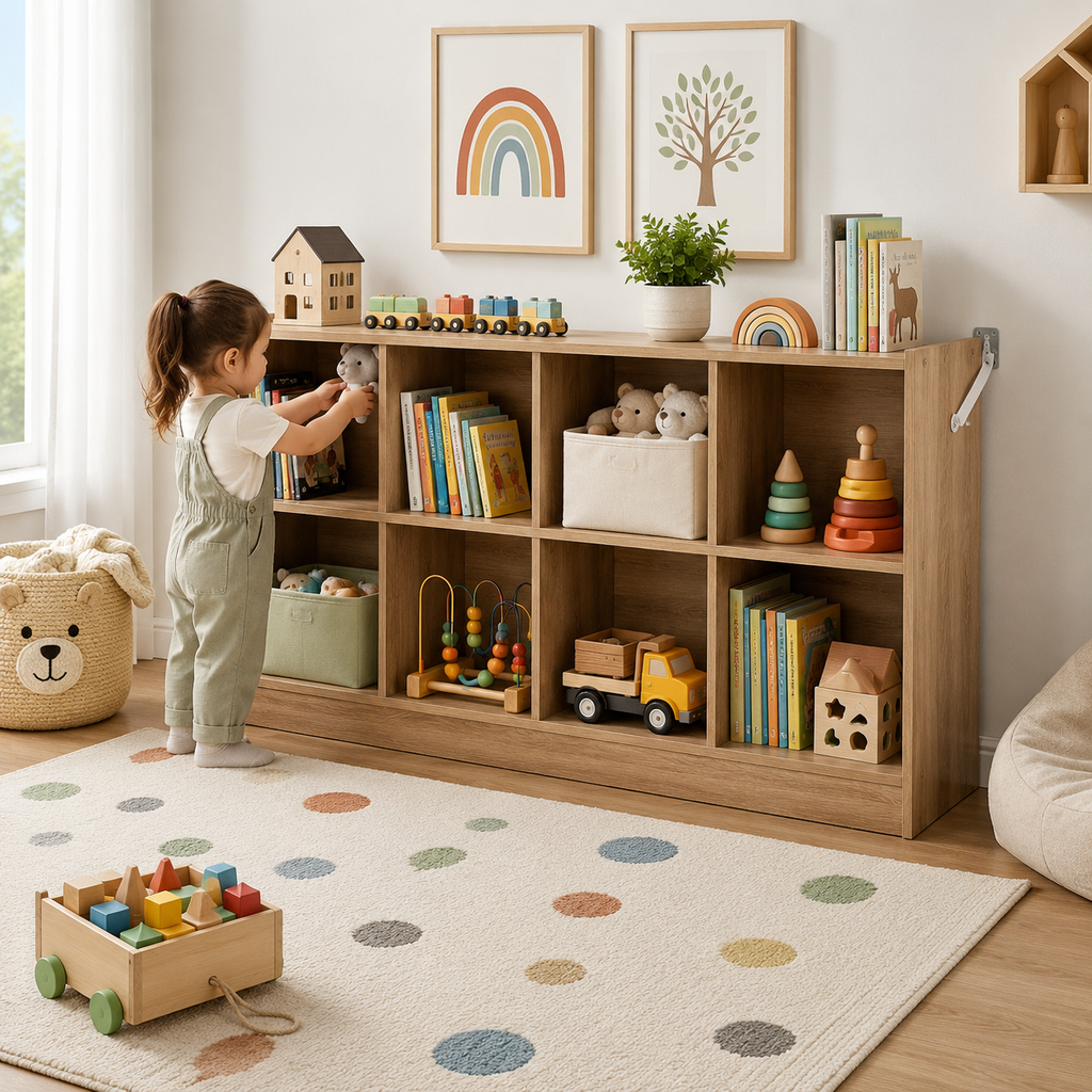 8-Section Kids Toy Storage Shelf