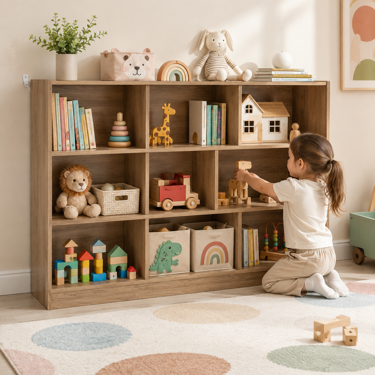 8-Section Kids Toy Storage Shelf