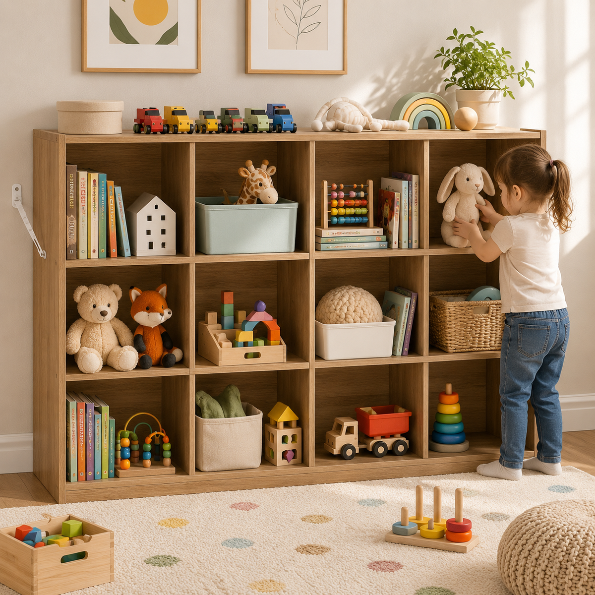 8-Section Kids Toy Storage Shelf