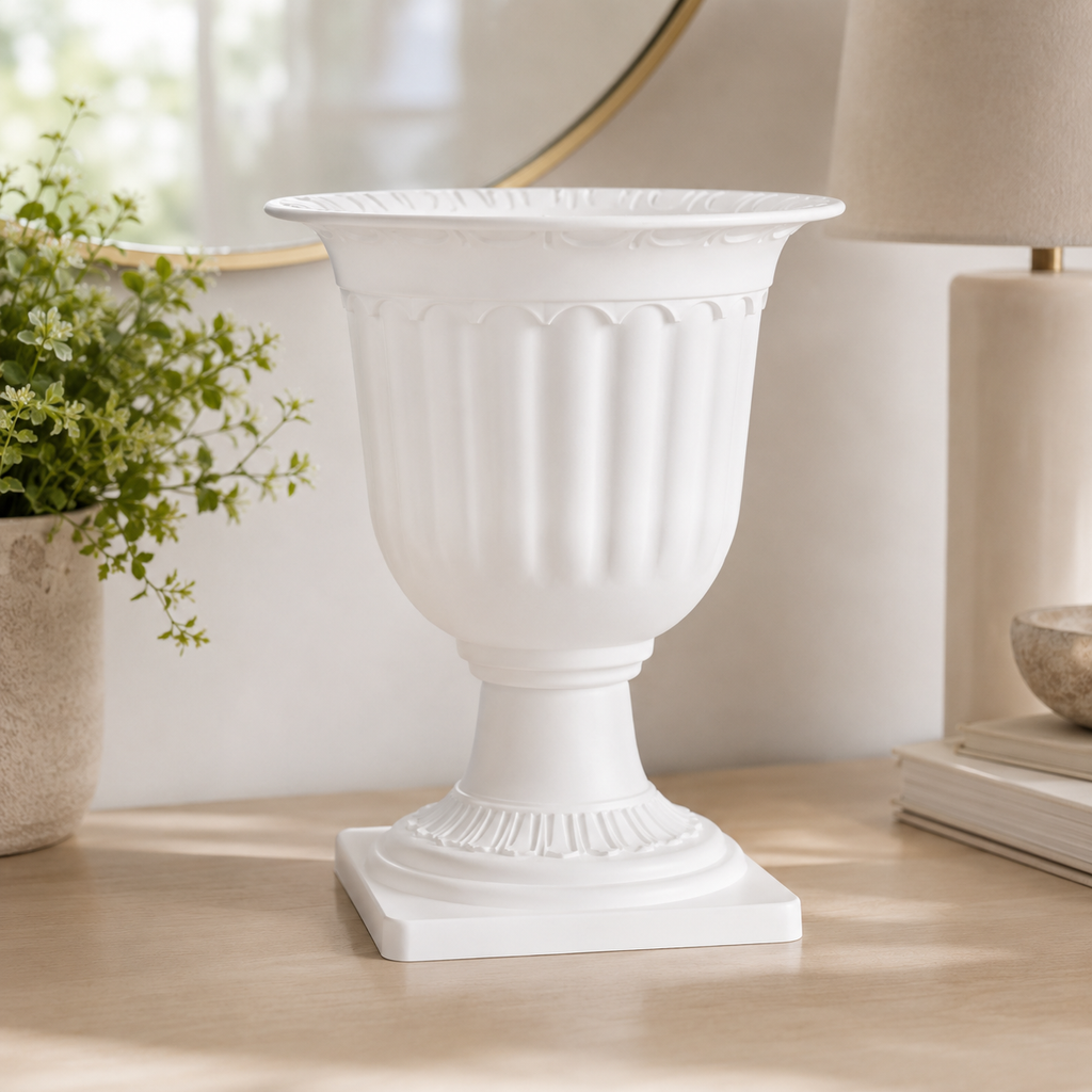 White Roman Urn Planter Set of 2