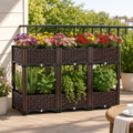 6-Box Rattan-Weave Raised Garden Bed