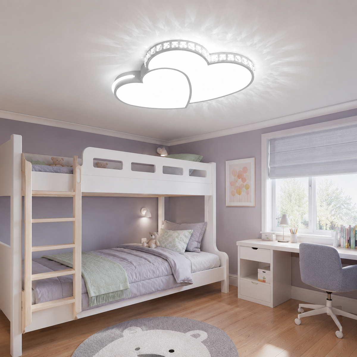 Heart Shaped LED Flush Mount Ceiling Light