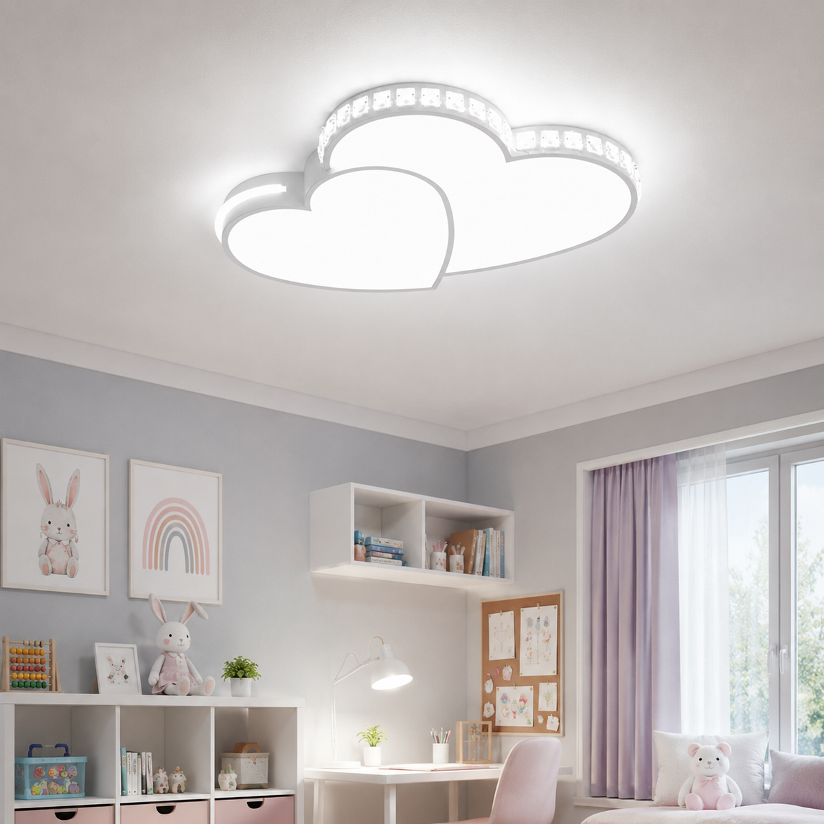 Heart Shaped LED Flush Mount Ceiling Light