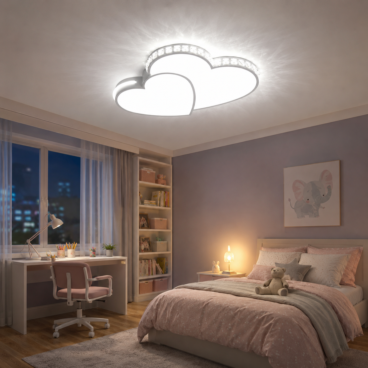Heart Shaped LED Flush Mount Ceiling Light