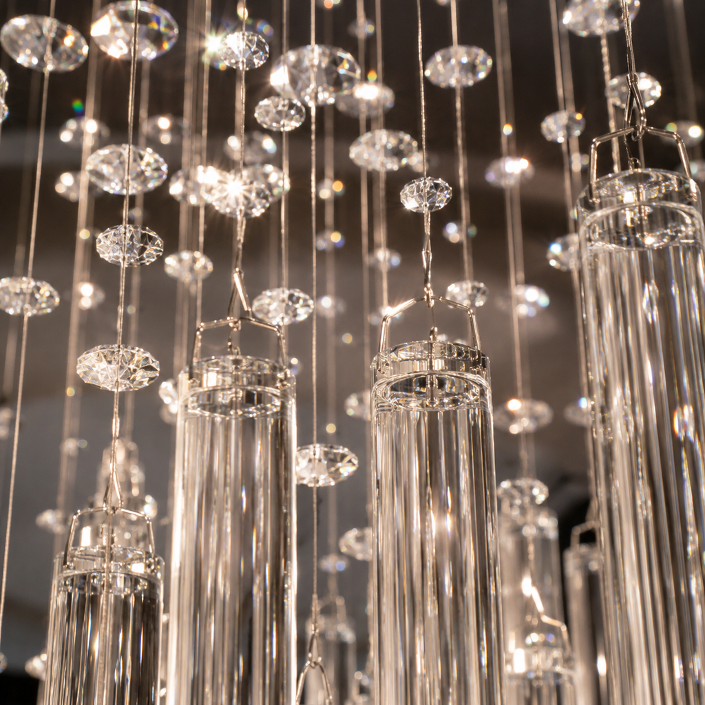 Cascading Crystal Raindrop Chandelier
