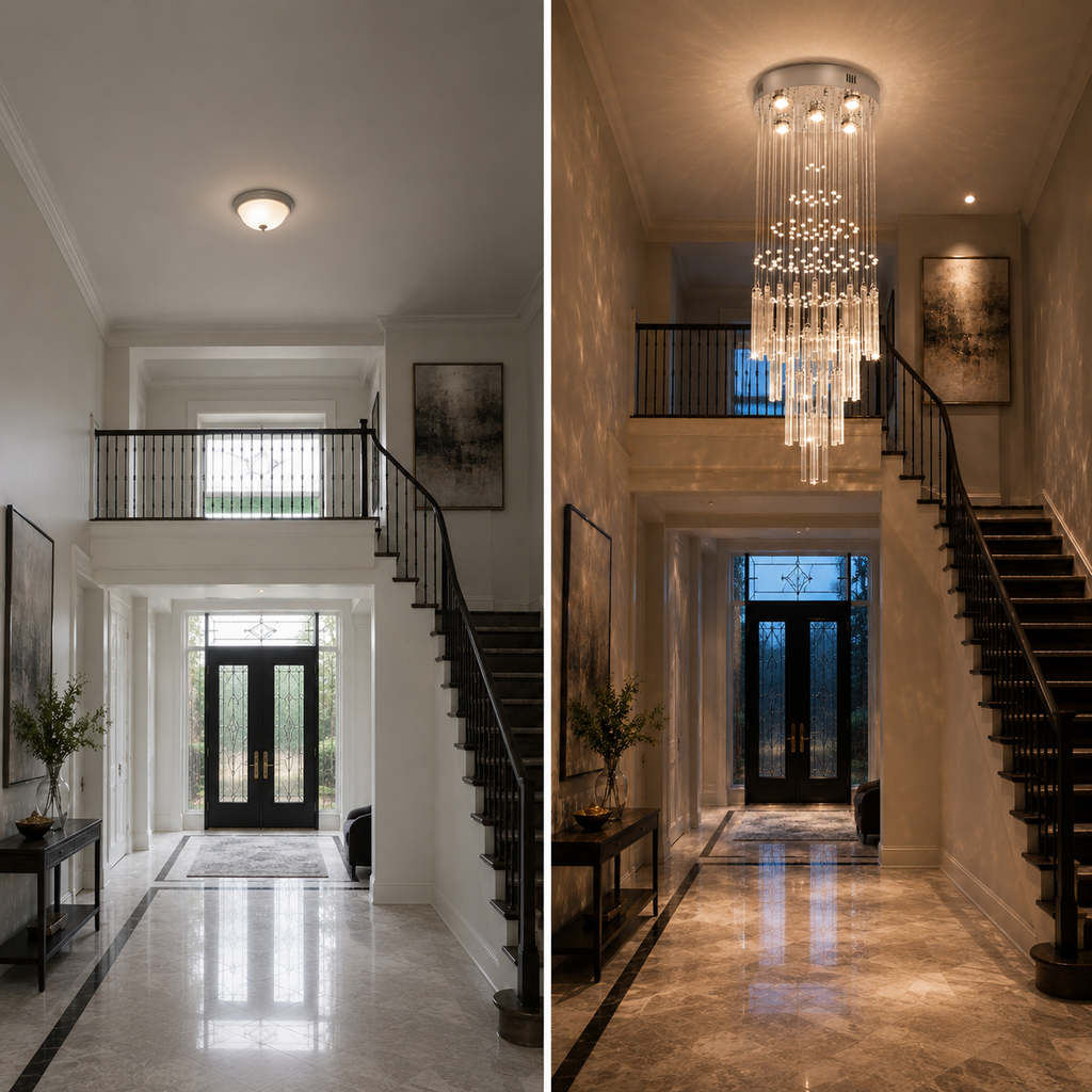 Cascading Crystal Raindrop Chandelier