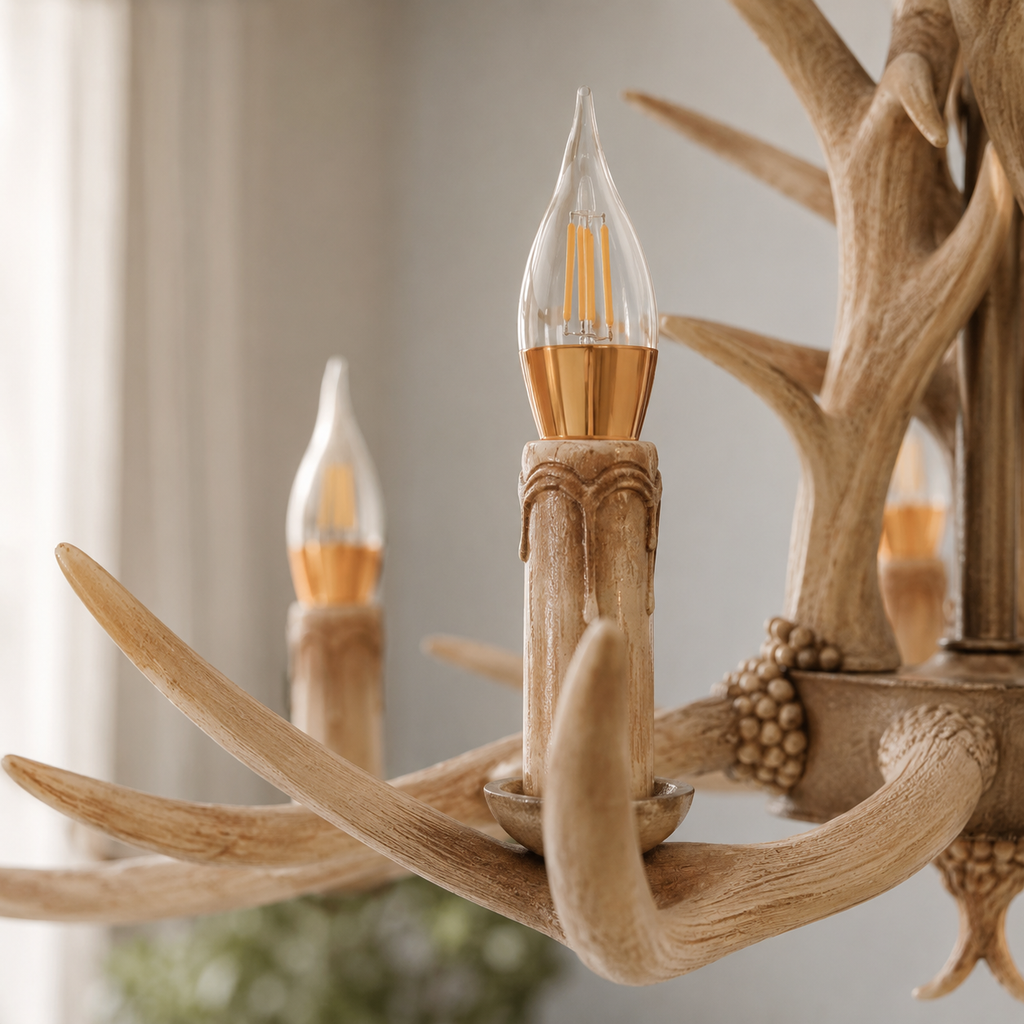 Faux Antler 6-Light Chandelier