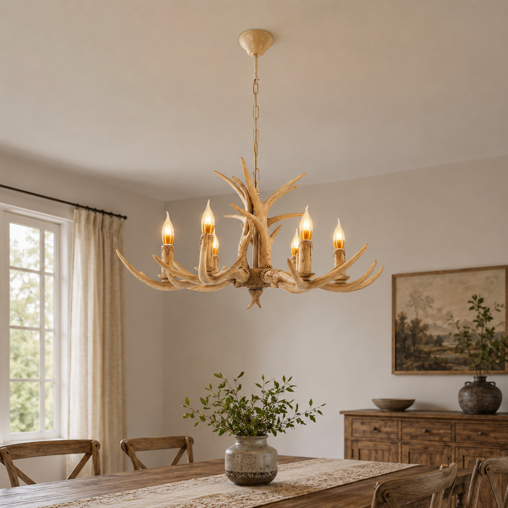 Faux Antler 6-Light Chandelier