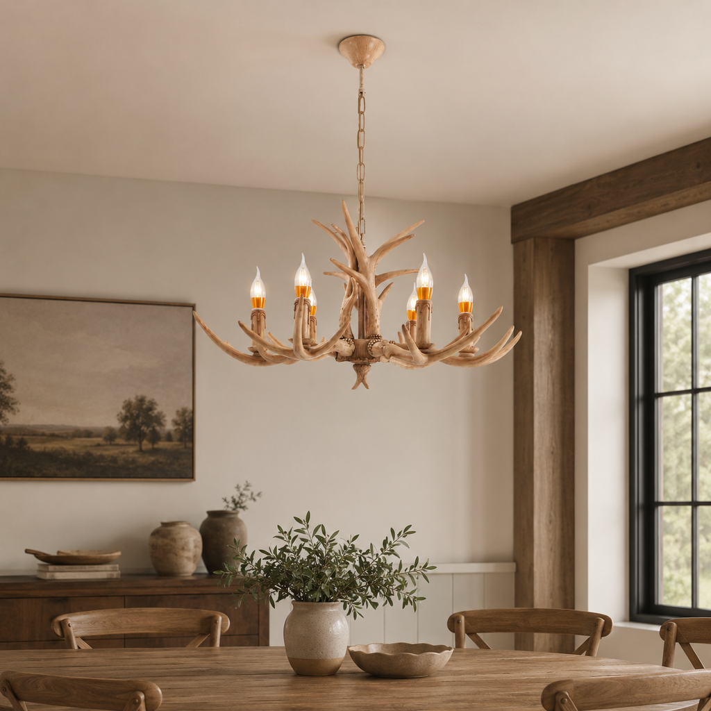 Faux Antler 6-Light Chandelier