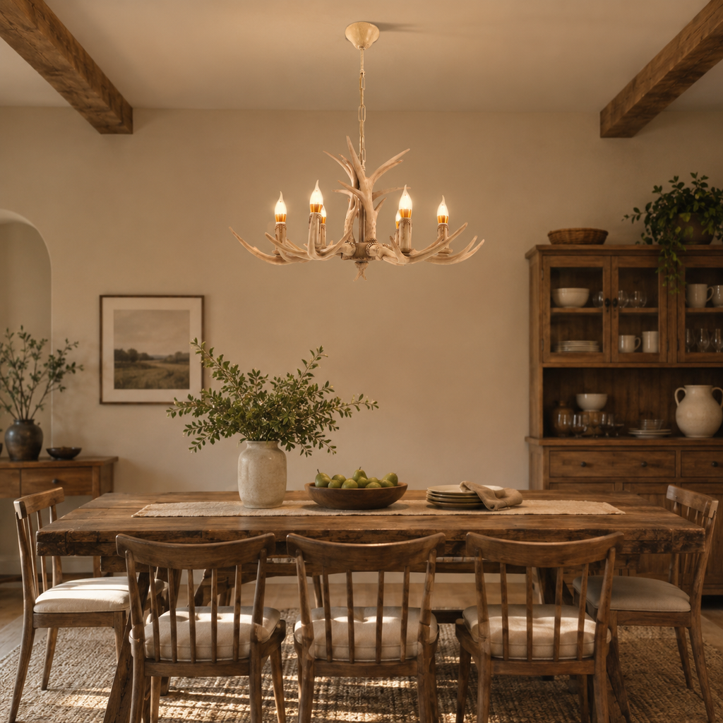 Faux Antler 6-Light Chandelier