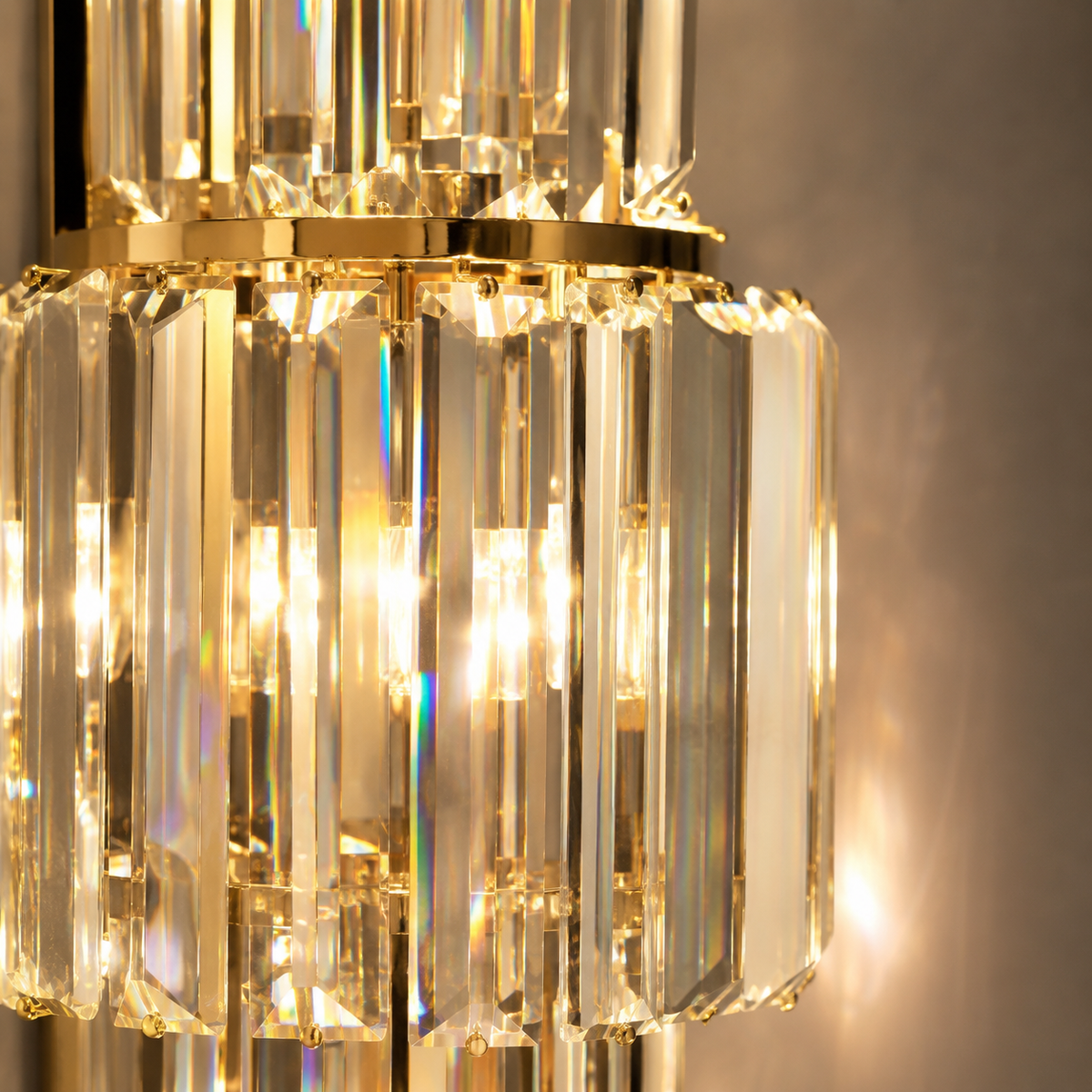 Tiered Crystal Column Wall Sconce