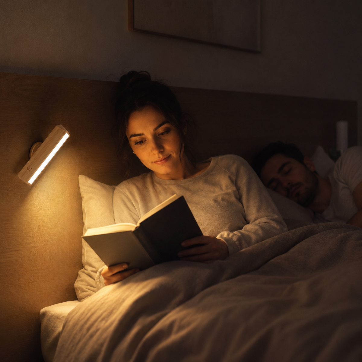 Rotating Beech Wood Rechargeable Wall Light