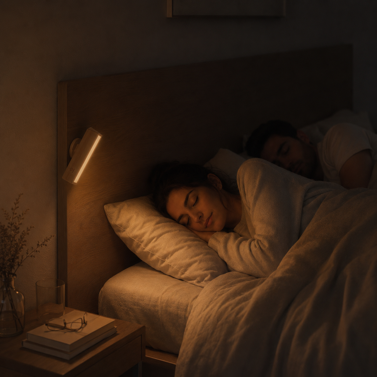 Rotating Beech Wood Rechargeable Wall Light