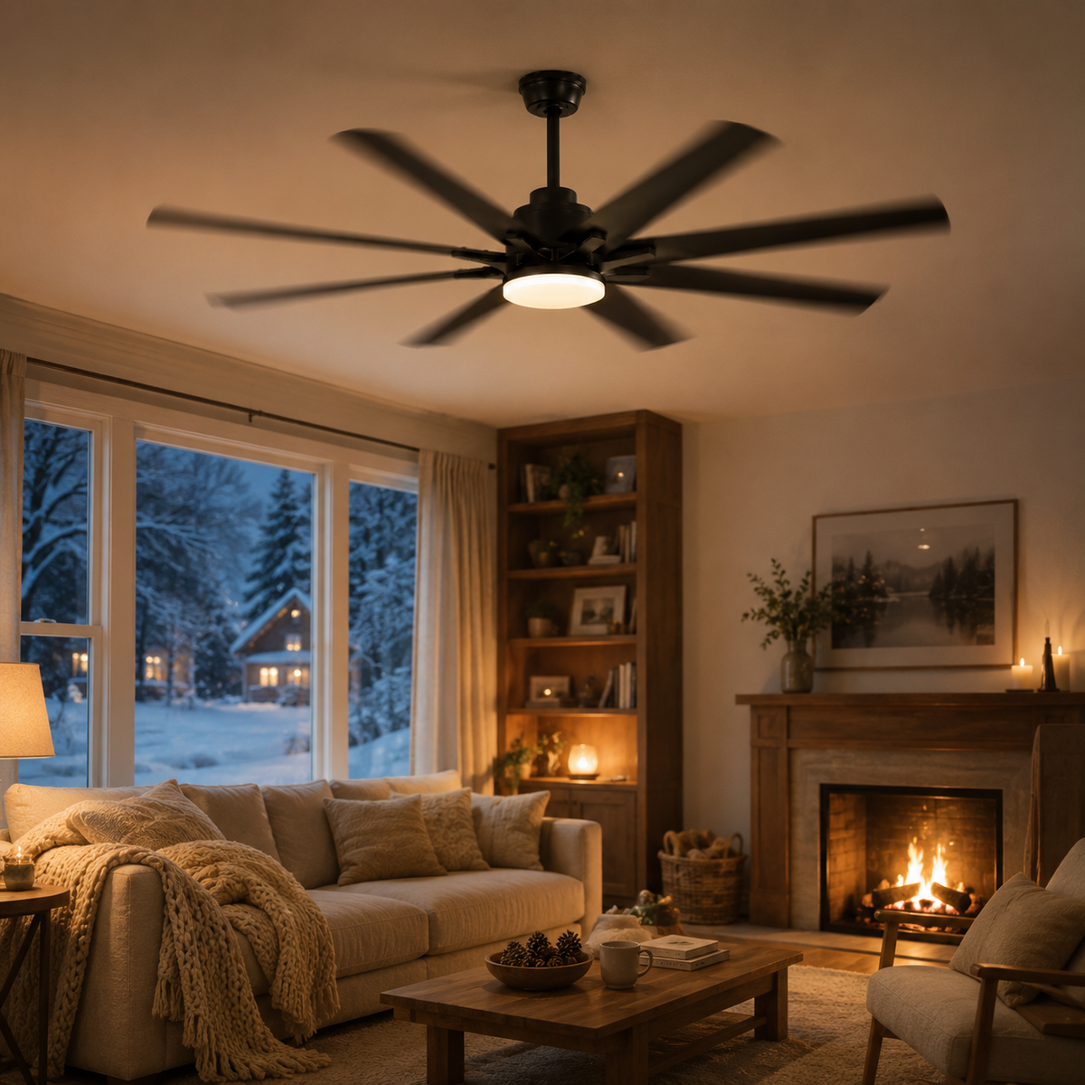 52-Inch 8-Blade Smart Ceiling Fan with LED Light