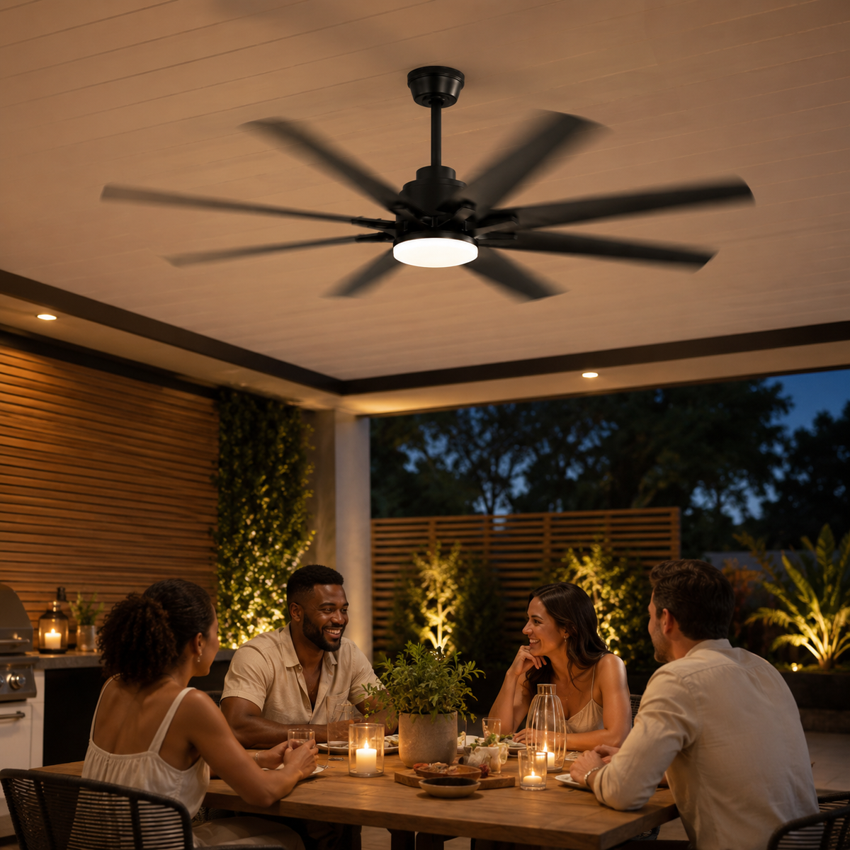 52-Inch 8-Blade Smart Ceiling Fan with LED Light
