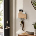 Wood-Front Key Rack with Mail Pocket