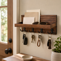 Rustic Entryway Key Holder with Shelf