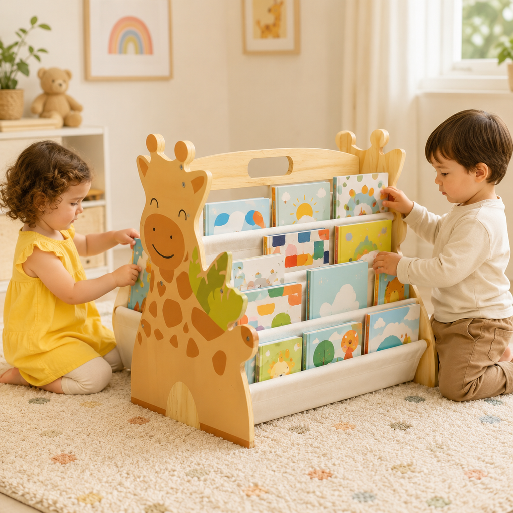 Animal Double-Sided Kids Book Rack