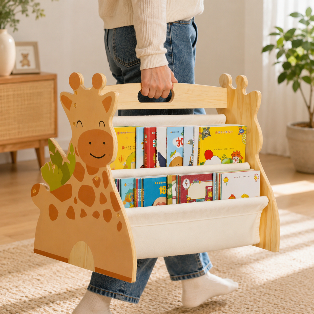 Animal Double-Sided Kids Book Rack