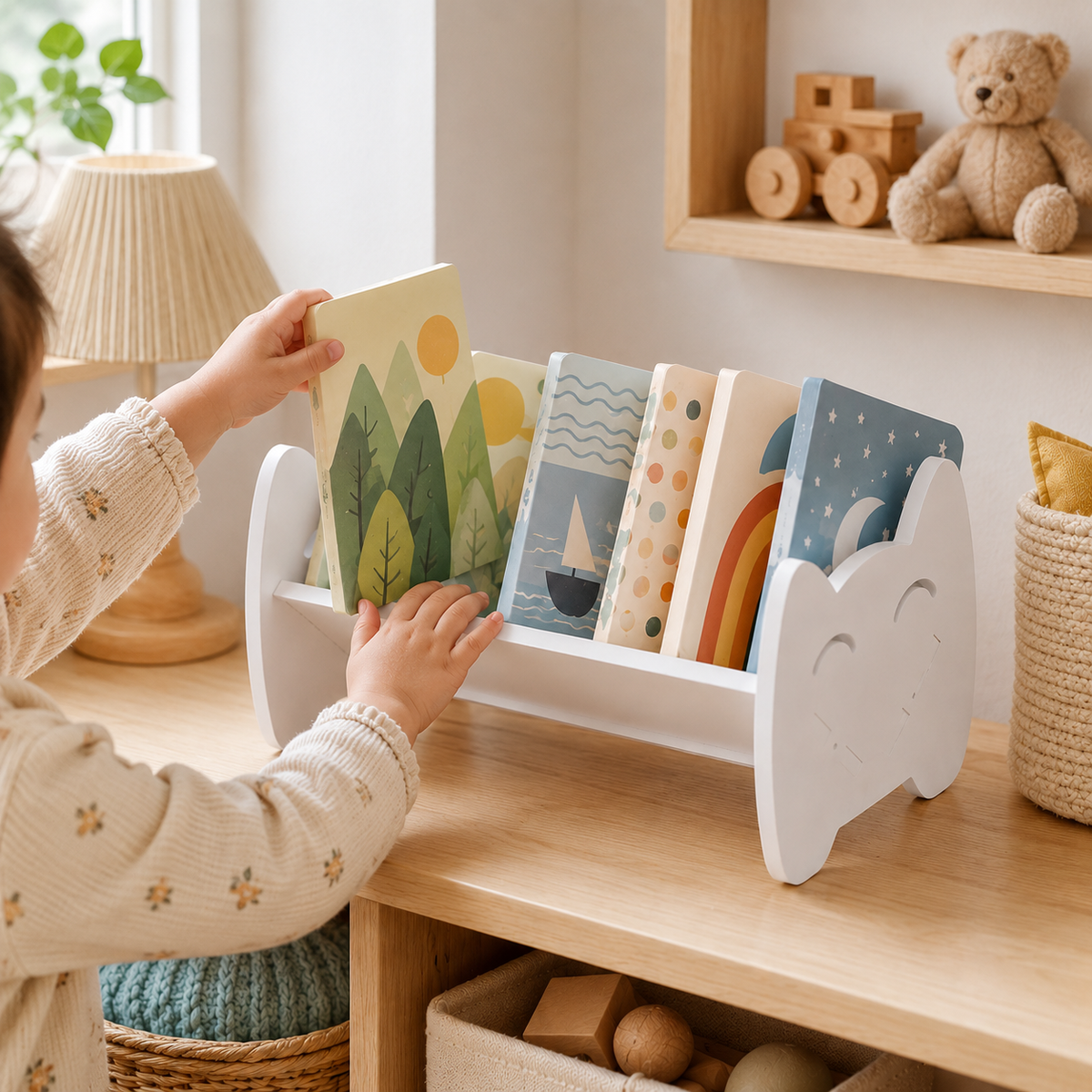 Animal-Face Desktop Book Rack