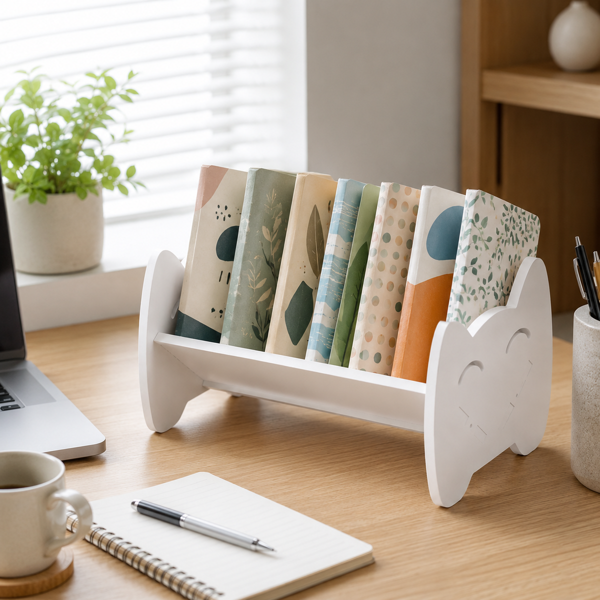 Animal-Face Desktop Book Rack