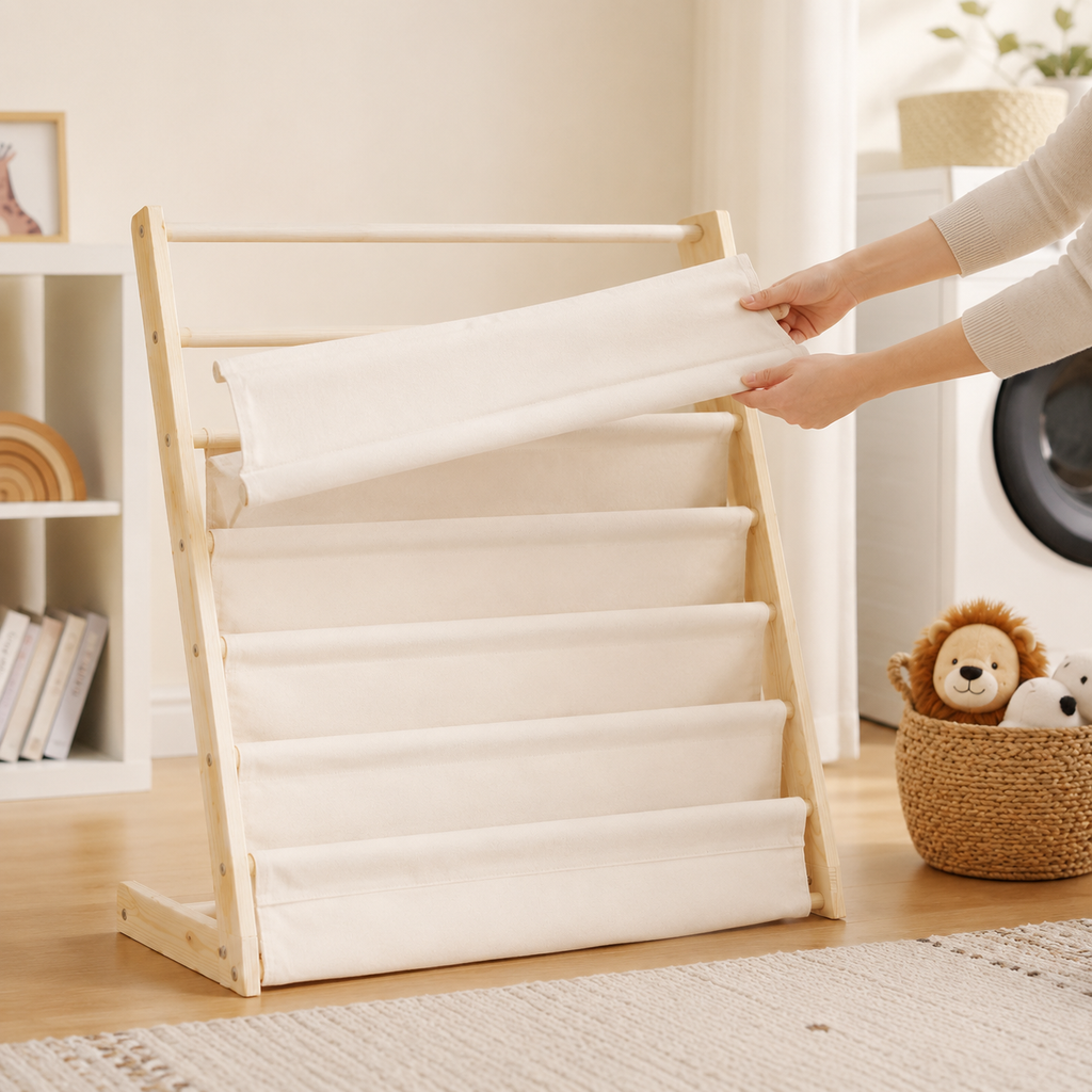 Wood & Canvas Sling Bookshelf