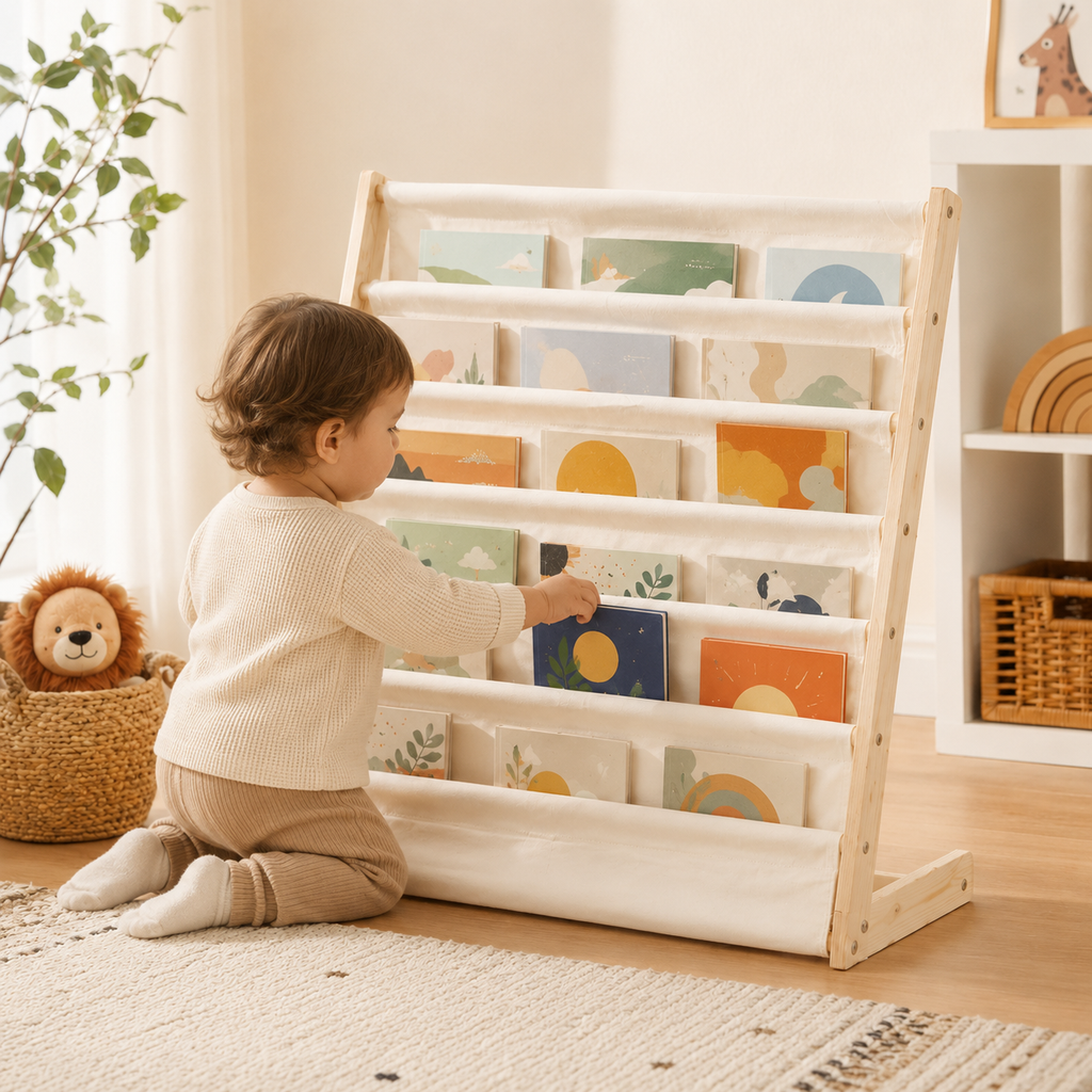 Wood & Canvas Sling Bookshelf