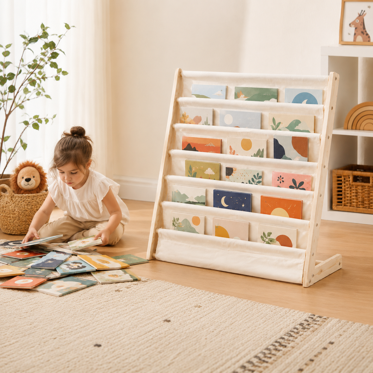 Wood & Canvas Sling Bookshelf