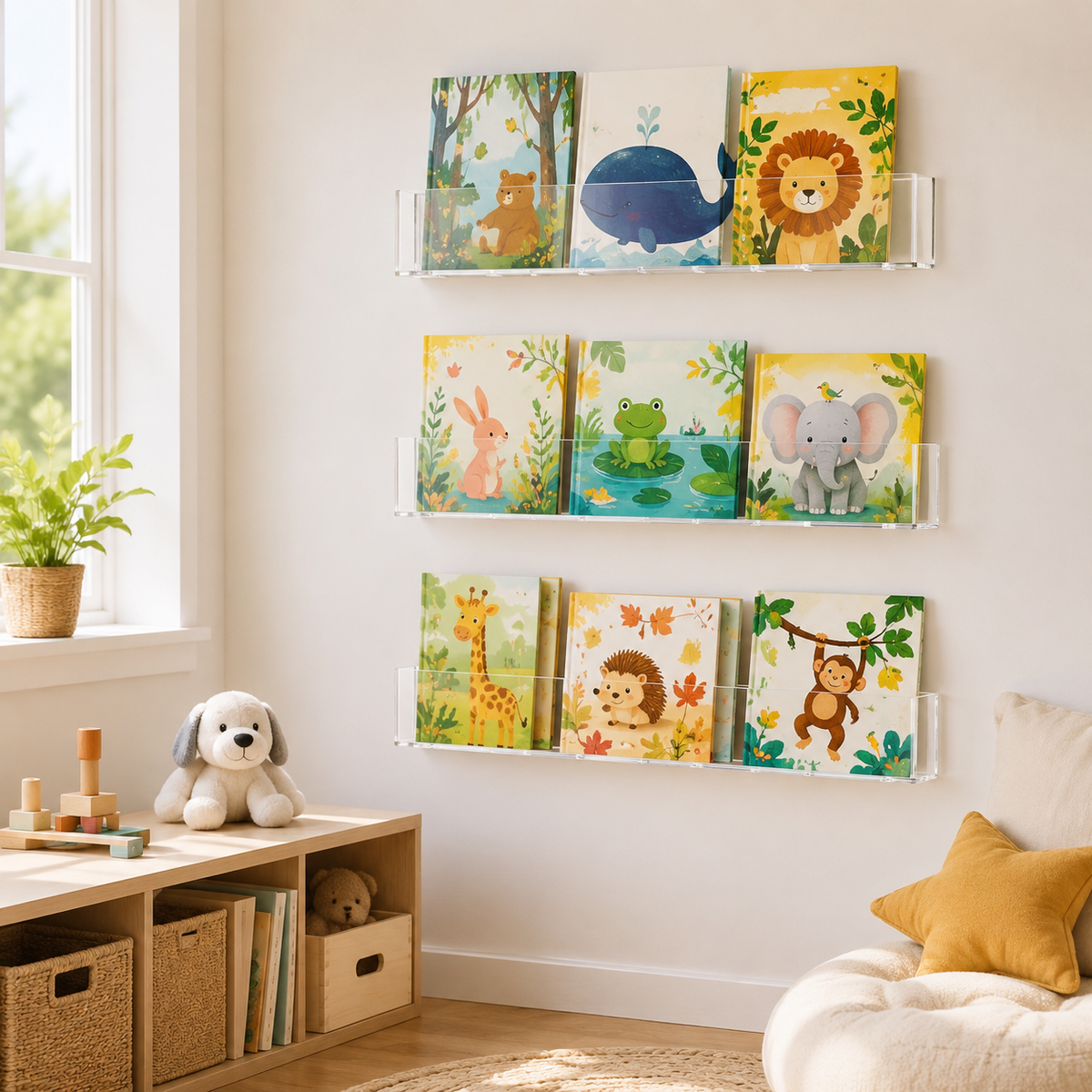 Clear Acrylic Wall Bookshelf